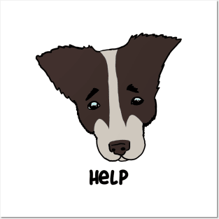 help. sad dog Posters and Art